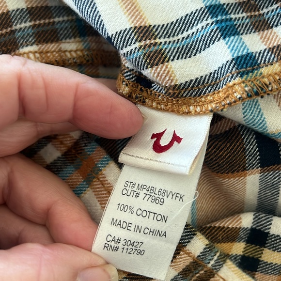 True Religion Flannel Plaid Western Snap Men's Size XXXL - Picture 7 of 7